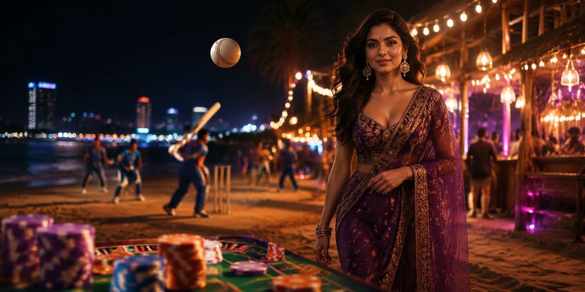 Beach cricket betting scene in India